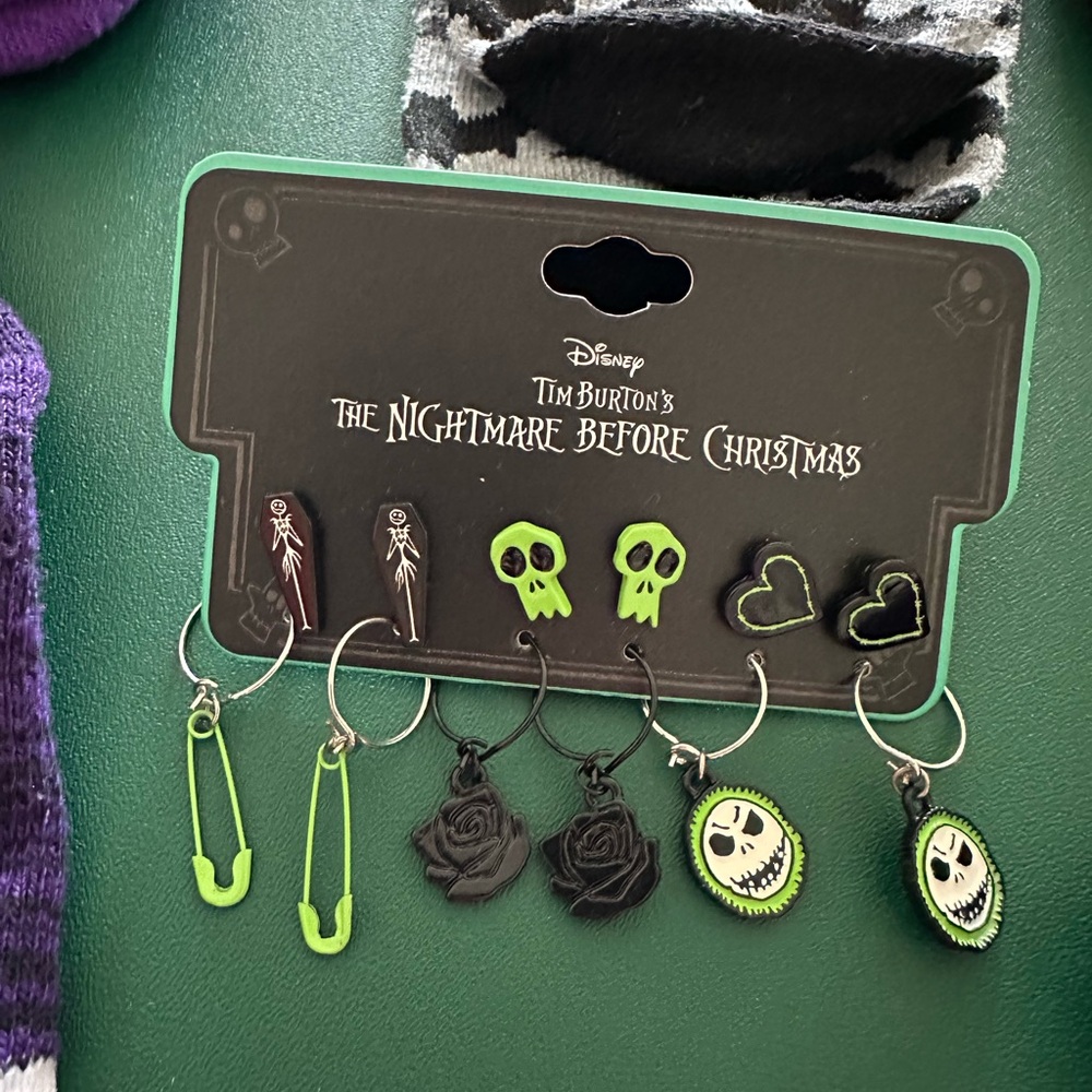 The Nightmare Before Christmas Socks and Earrings Bundle - Picture 2 of 3